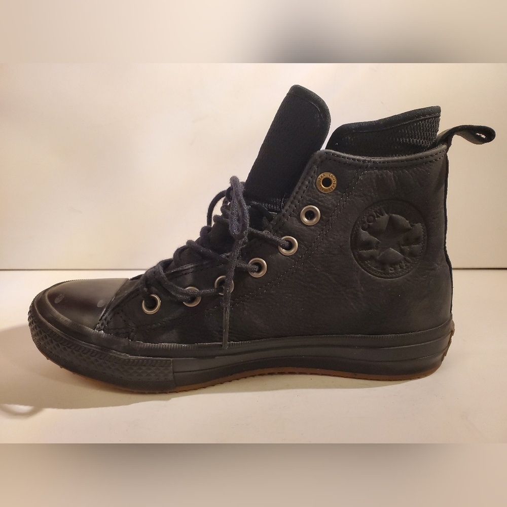 Converse Black Leather High-Top Sneakers